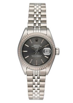 Vintage Rolex Datejust 69174 Grey Linen Dial Ladies Watch