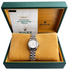 Rolex Datejust 69174 Sliver Dial Ladies Watch Box & Papers