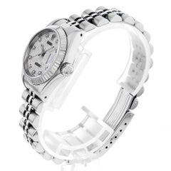 Rolex Datejust 69174G Ladies 10P Diamond Silver Engraved Dial L-Series Watch