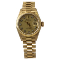 Rolex Datejust 69178 18 Karat Gold Champagne Factory Diamond Dial-Box / Papers