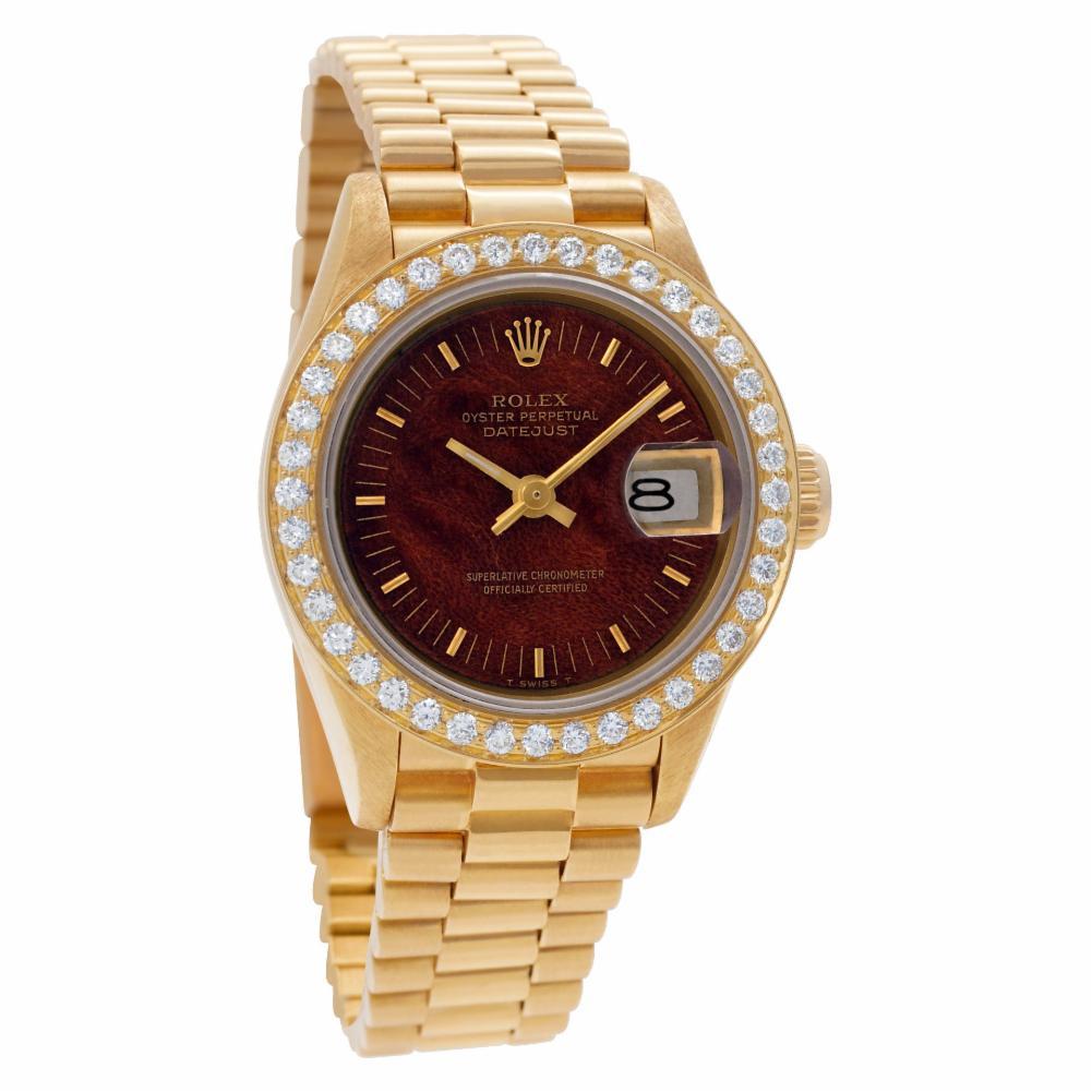 Contemporary Rolex Datejust 69178 18 Karat Wood Dial Automatic Watch, 'Certified Authentic'