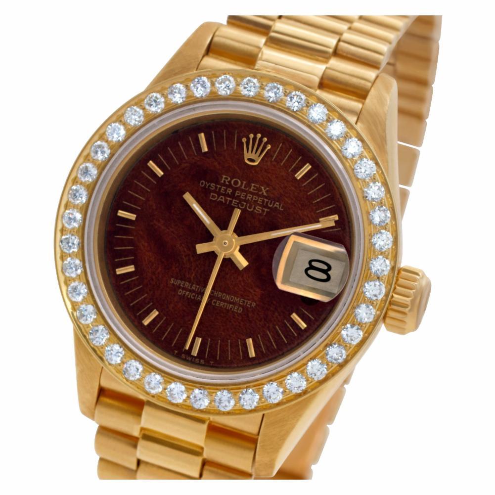 Women's Rolex Datejust 69178 18 Karat Wood Dial Automatic Watch, 'Certified Authentic'