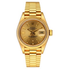 Rolex Datejust 69178 18K Yellow Gold Champagne Dial Ladies Watch