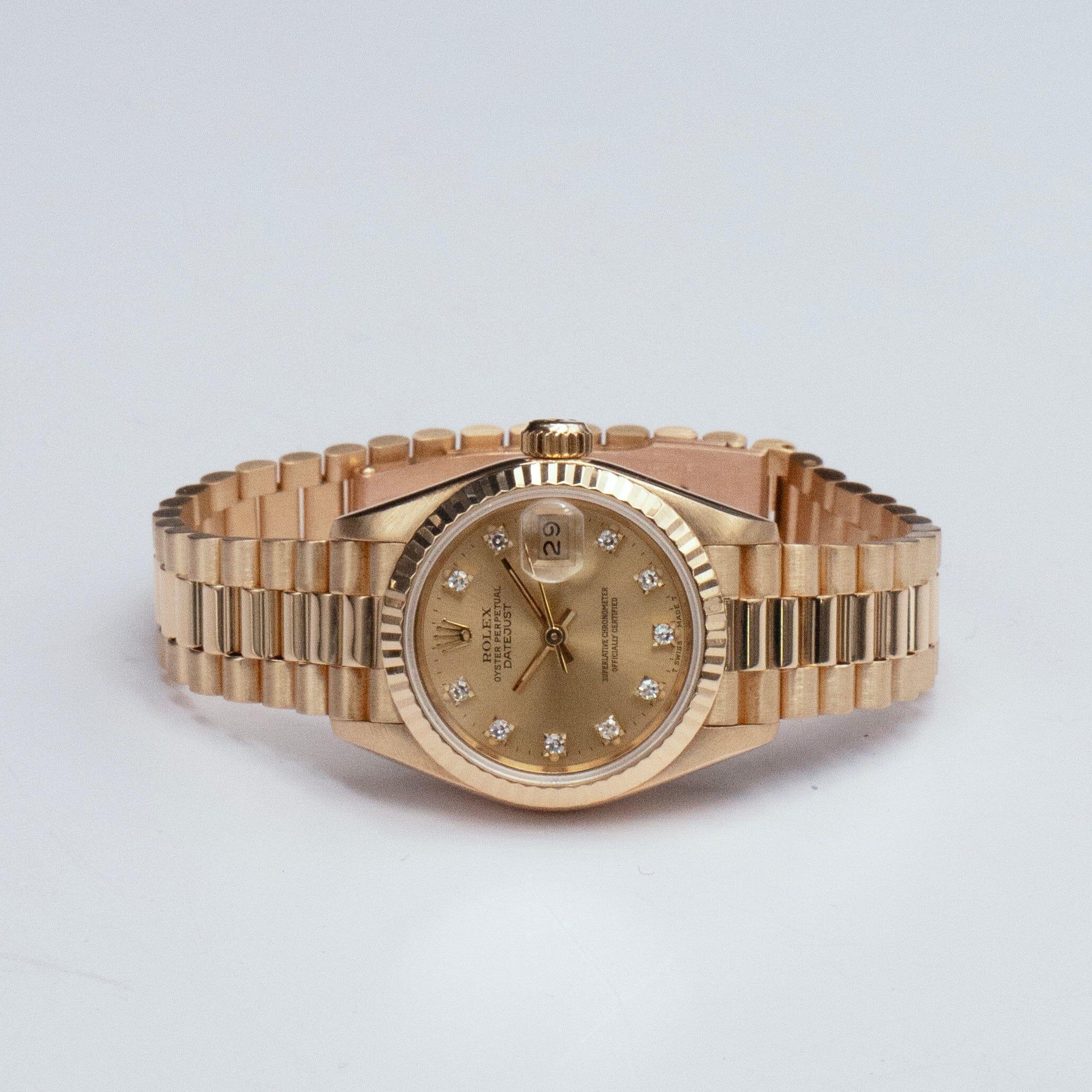 Donna Rolex Datejust 69178 Orologio da donna con quadrante champagne e diamanti in oro giallo 18 carati
