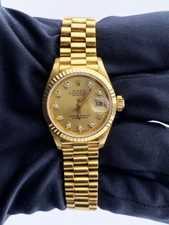 Rolex Datejust 69178 18K Yellow Gold Diamond Dial Ladies Watch