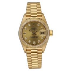 Rolex Datejust 69178 18K Yellow Gold Diamond Dial Ladies Watch