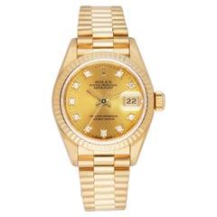 Rolex Datejust 69178 18K Yellow Gold Diamond Ladies Watch Box Papers