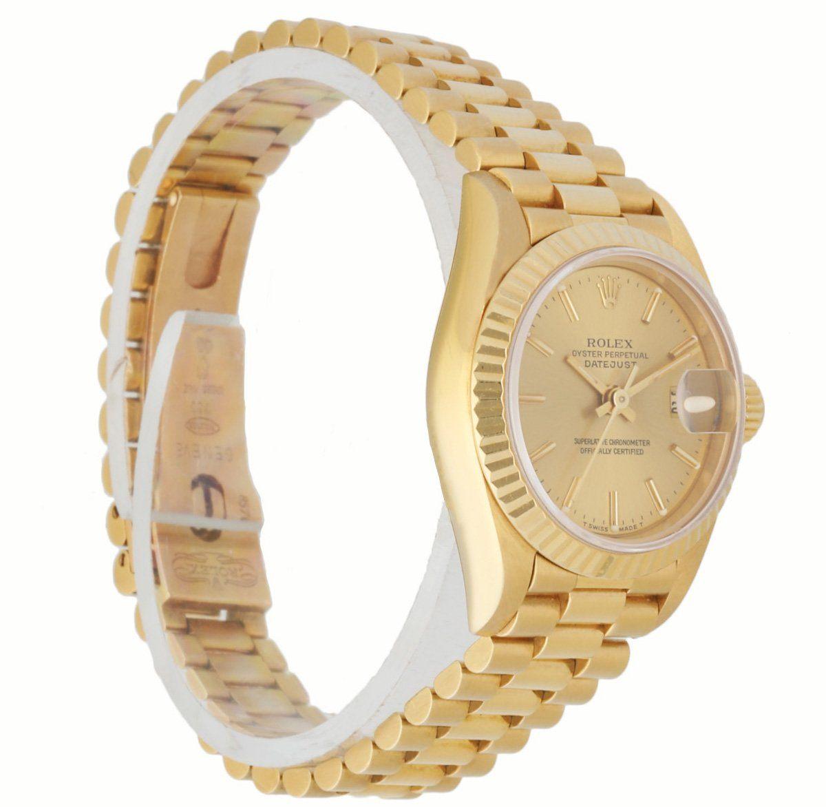 Rolex Datejust 69178 18K Yellow Gold Ladies Watch In Excellent Condition In Great Neck, NY