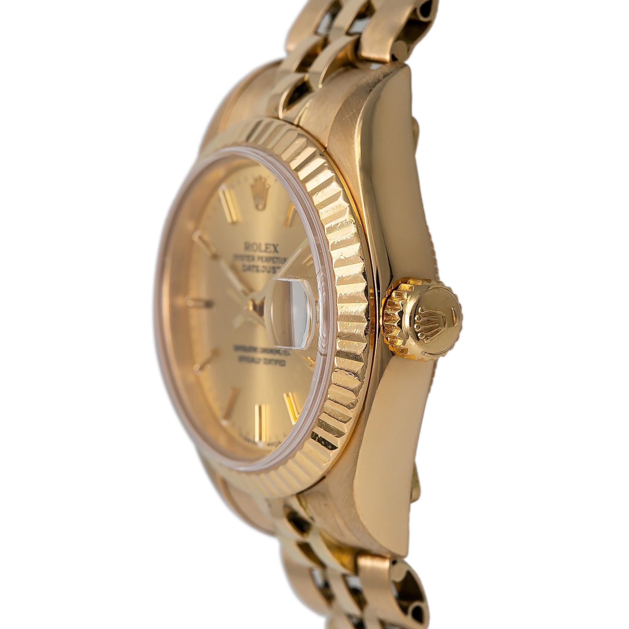 Rolex Datejust 69178, Champagne Dial, Certified and Warranty In Good Condition In Miami, FL