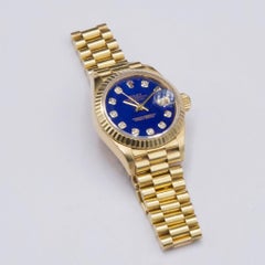Rolex Datejust 69178 Diamond Lapis Dial 18K Yellow Gold Ladies Watch
