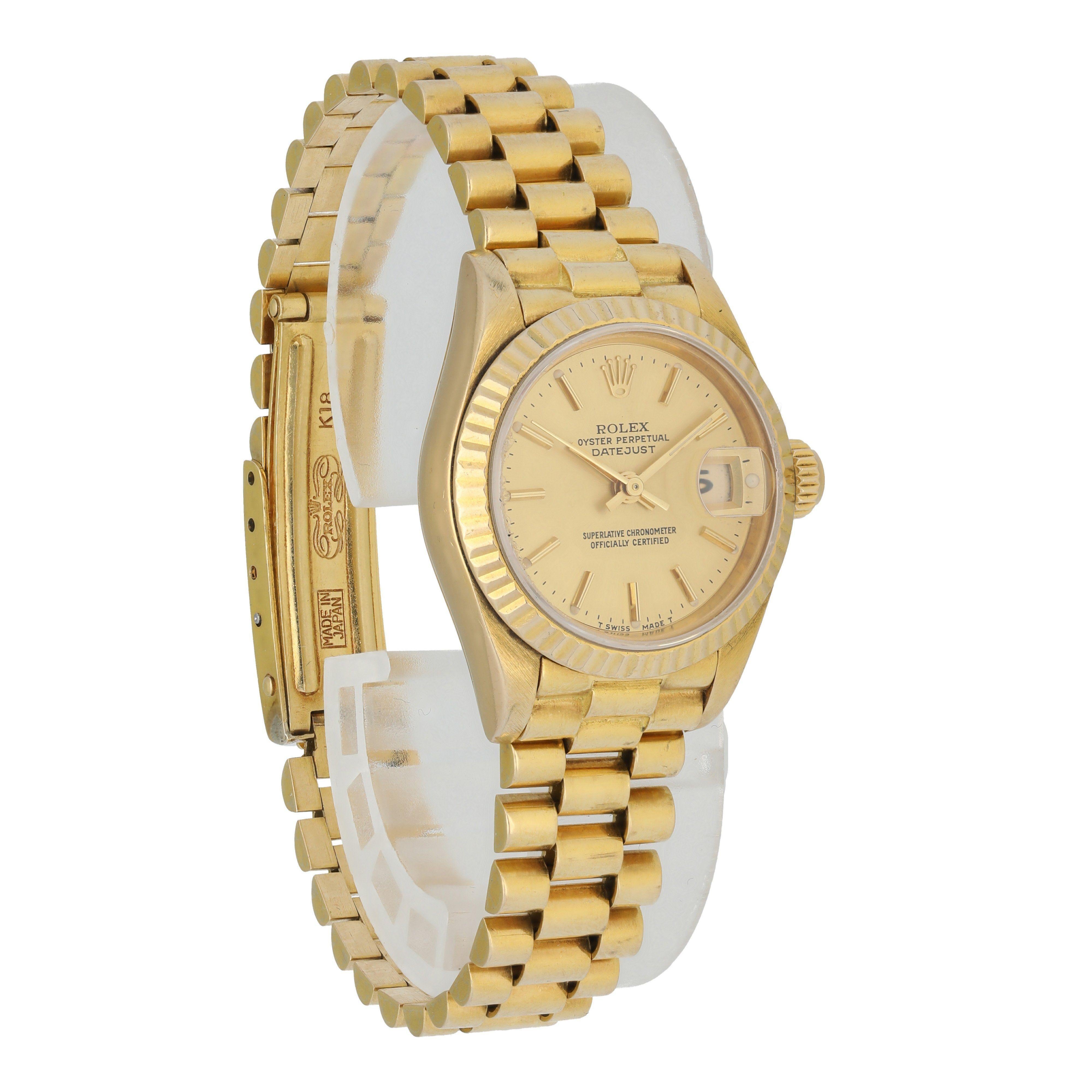 Women's Rolex Datejust 69178 Yellow Gold Ladies Watch For Sale