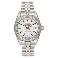 Rolex Montre Datejust 69190 à cadran blanc pour femme