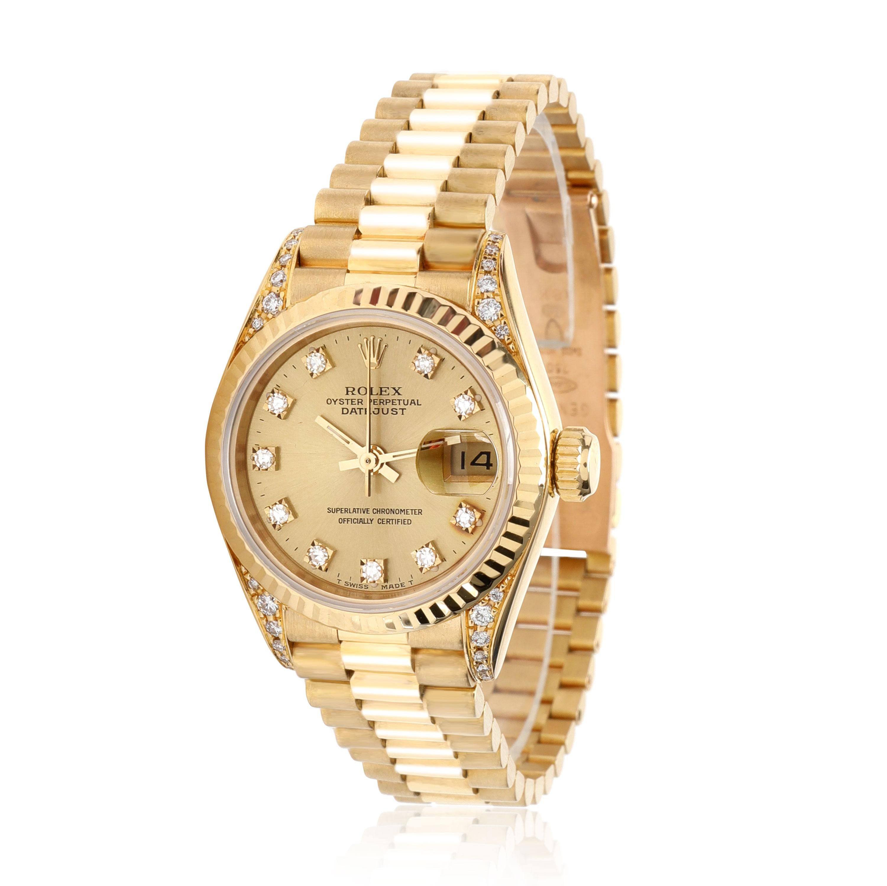 Rolex Datejust 69238 Women's Watch in 18kt Yellow Gold

SKU: 110808

PRIMARY DETAILS
Brand:  Rolex
Model: Datejust
Country of Origin: Switzerland
Movement Type: Mechanical: Automatic/Kinetic
Year Manufactured: 1991
Year of Manufacture: