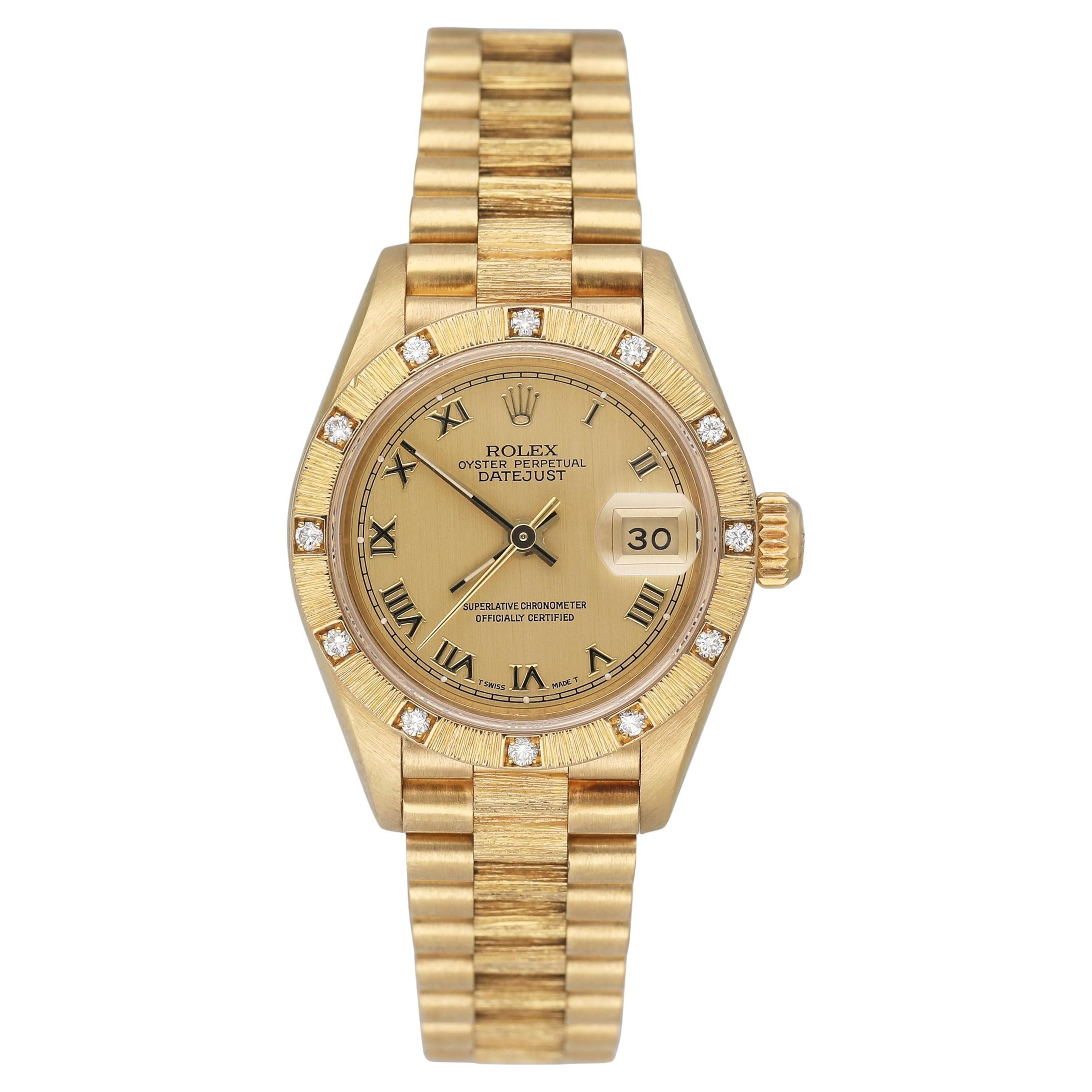 Rolex Datejust 69288 Diamond Champagne Dial Ladies Watch Box Papers