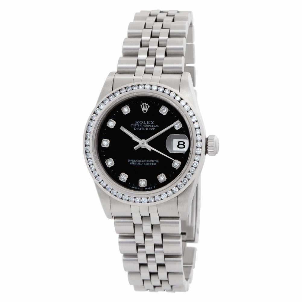 Rolex Datejust 78274, Black Dial, Certified and Warranty In Excellent Condition In Miami, FL