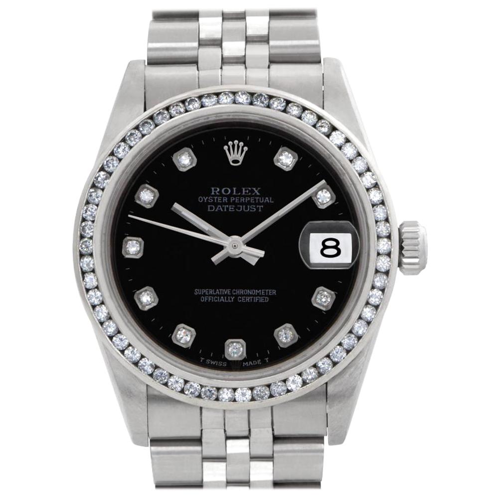 Rolex Datejust 78274 Stainless Steel Black Dial Automatic Watch For Sale