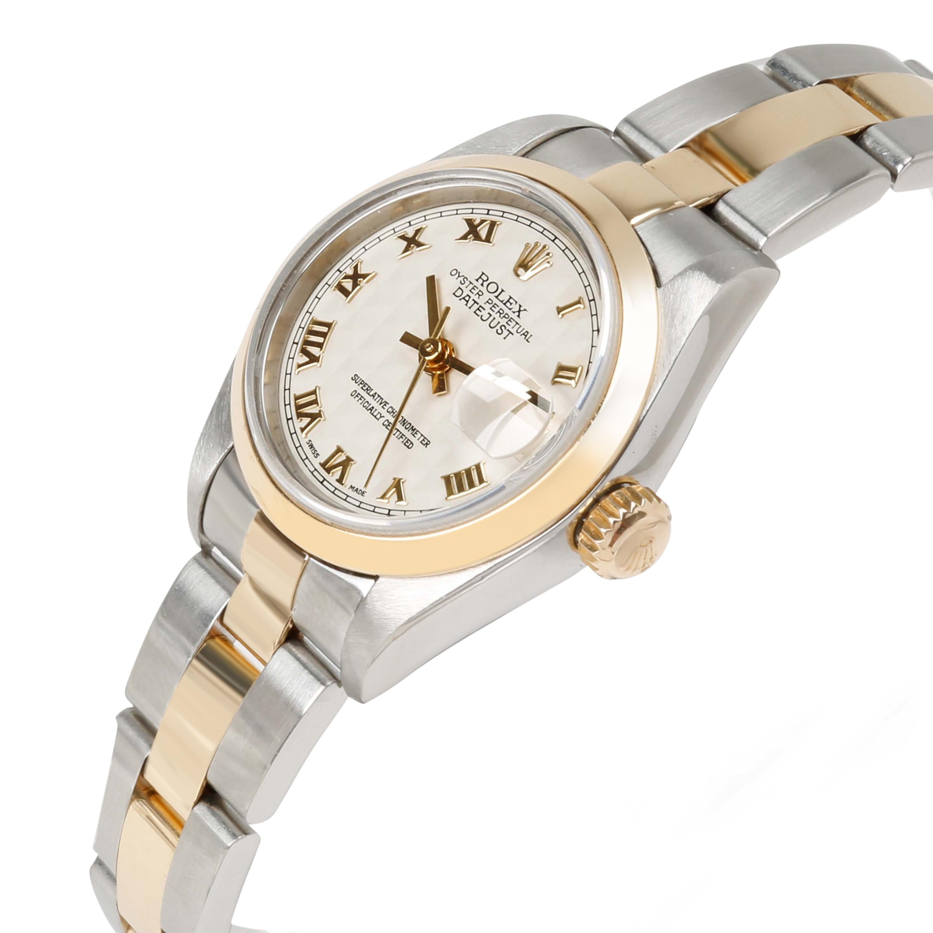 Rolex Datejust 79163 Women's Watch in 18 Karat Stainless Steel/Yellow Gold In Excellent Condition In New York, NY