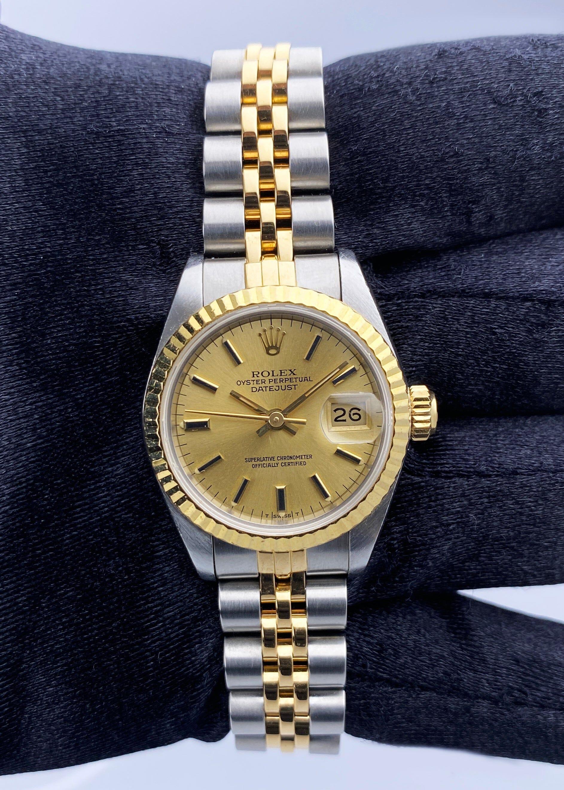 Rolex Datejust 79173 Champagne Dial Ladies Watch Box Papers For Sale at ...