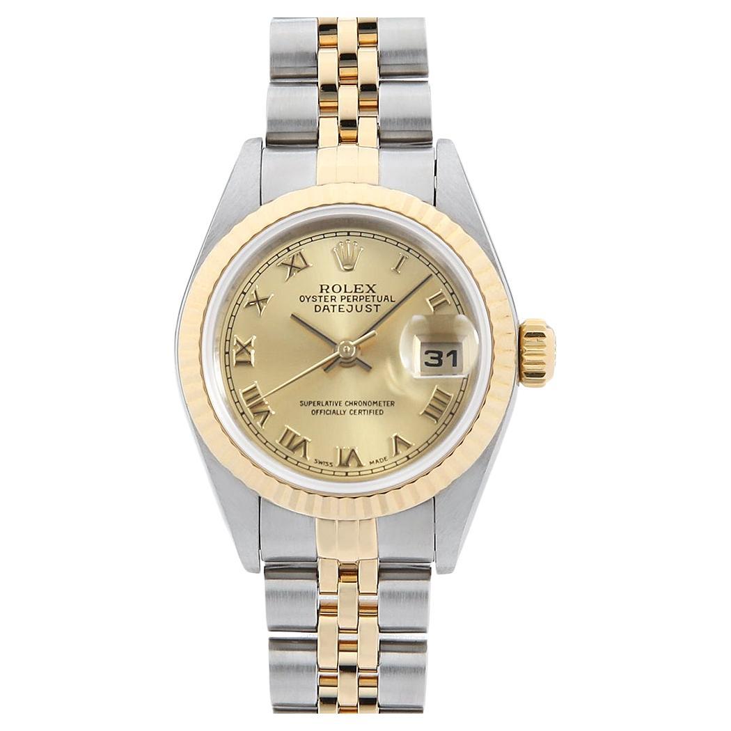 Rolex Datejust 79173 Champagne Dial Roman Numerals P Serial Ladies Watch