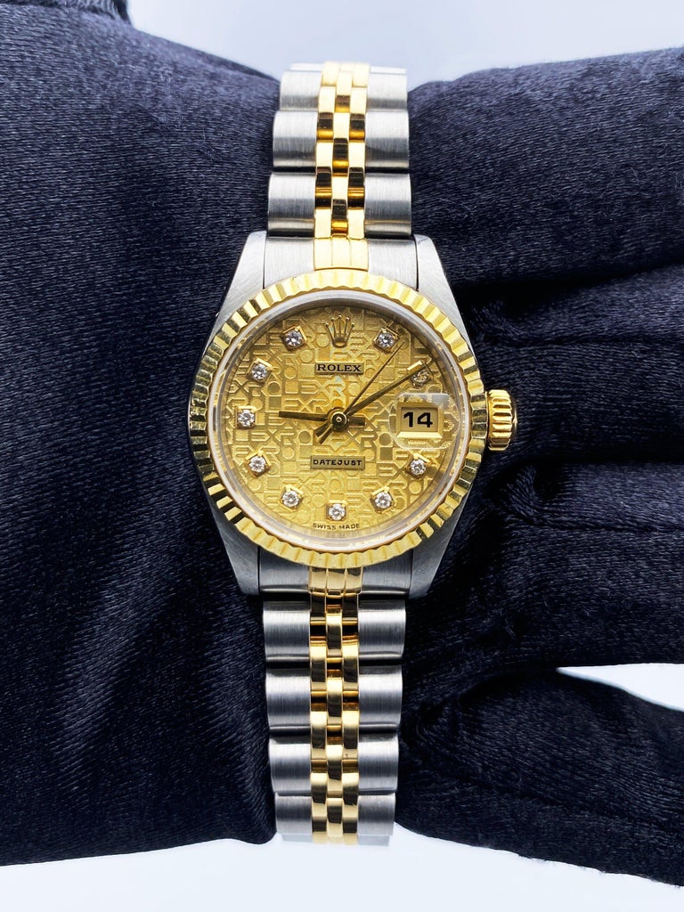 Rolex Datejust 79173 Diamond Anniversary Dial Ladies Watch Box Papers ...