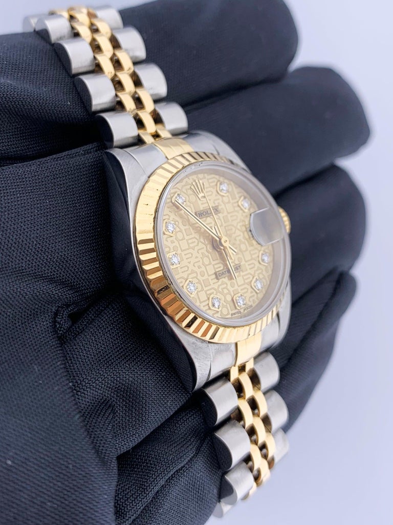 Rolex Datejust 79173 Diamond Anniversary Dial Ladies Watch at 1stDibs