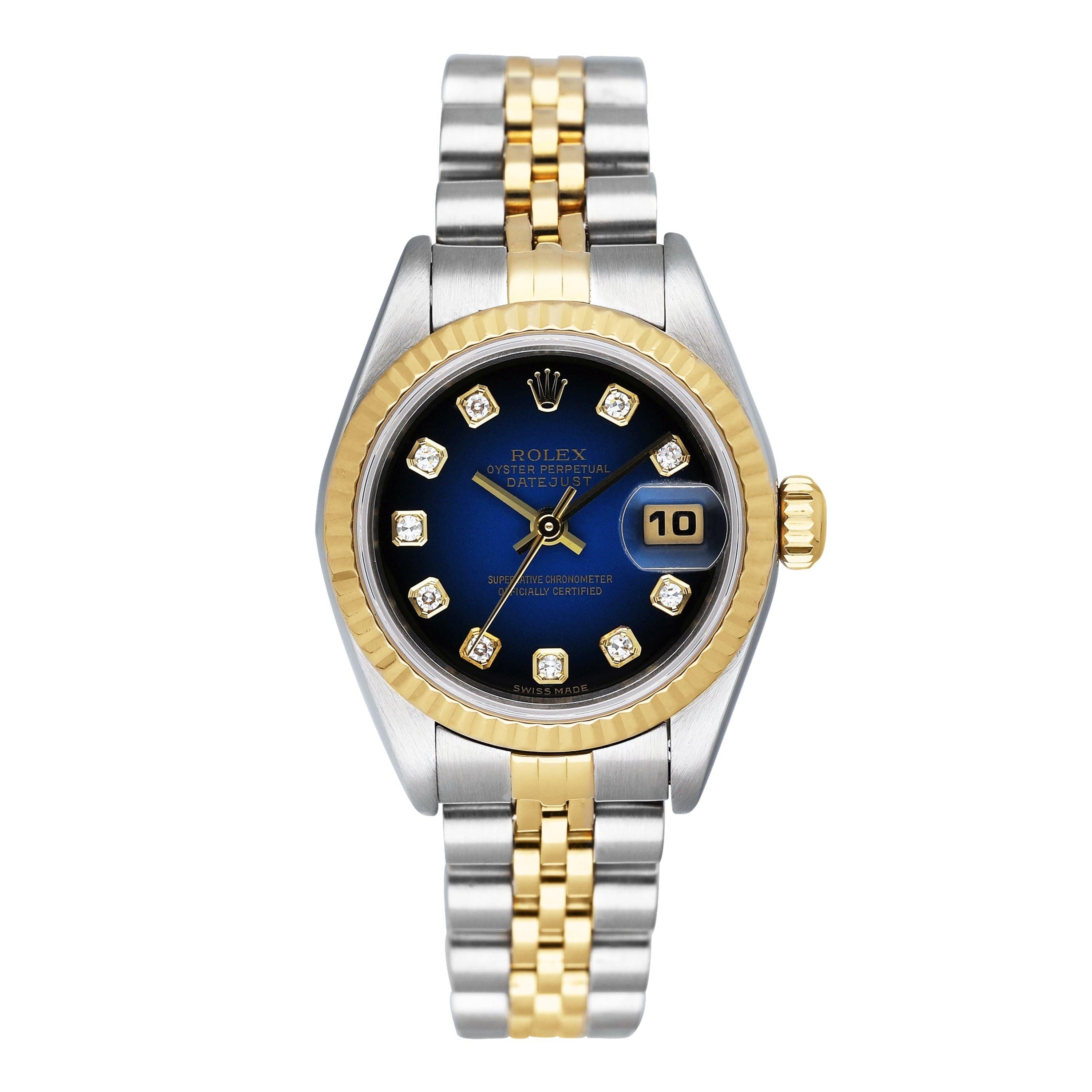 Rolex Datejust 79173 Esfera Azul Diamante Reloj Señora