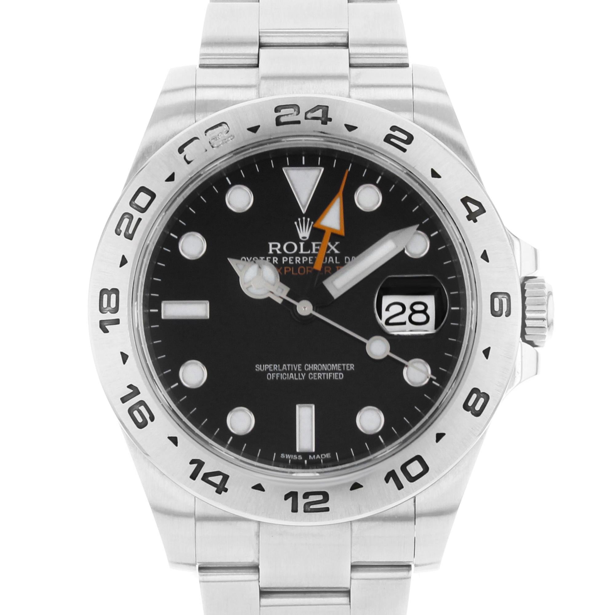 Rolex Explorer II 216570 Black Dial GMT 2010 Stainless Steel Automatic Men Watch