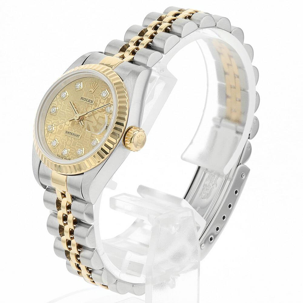 Indulge in the epitome of luxury and craftsmanship with the Rolex Datejust 79173G, a stunning timepiece that combines classic elegance with modern sophistication. This exquisite watch, adorned with 10P diamonds and a captivating Champagne Gold dial,