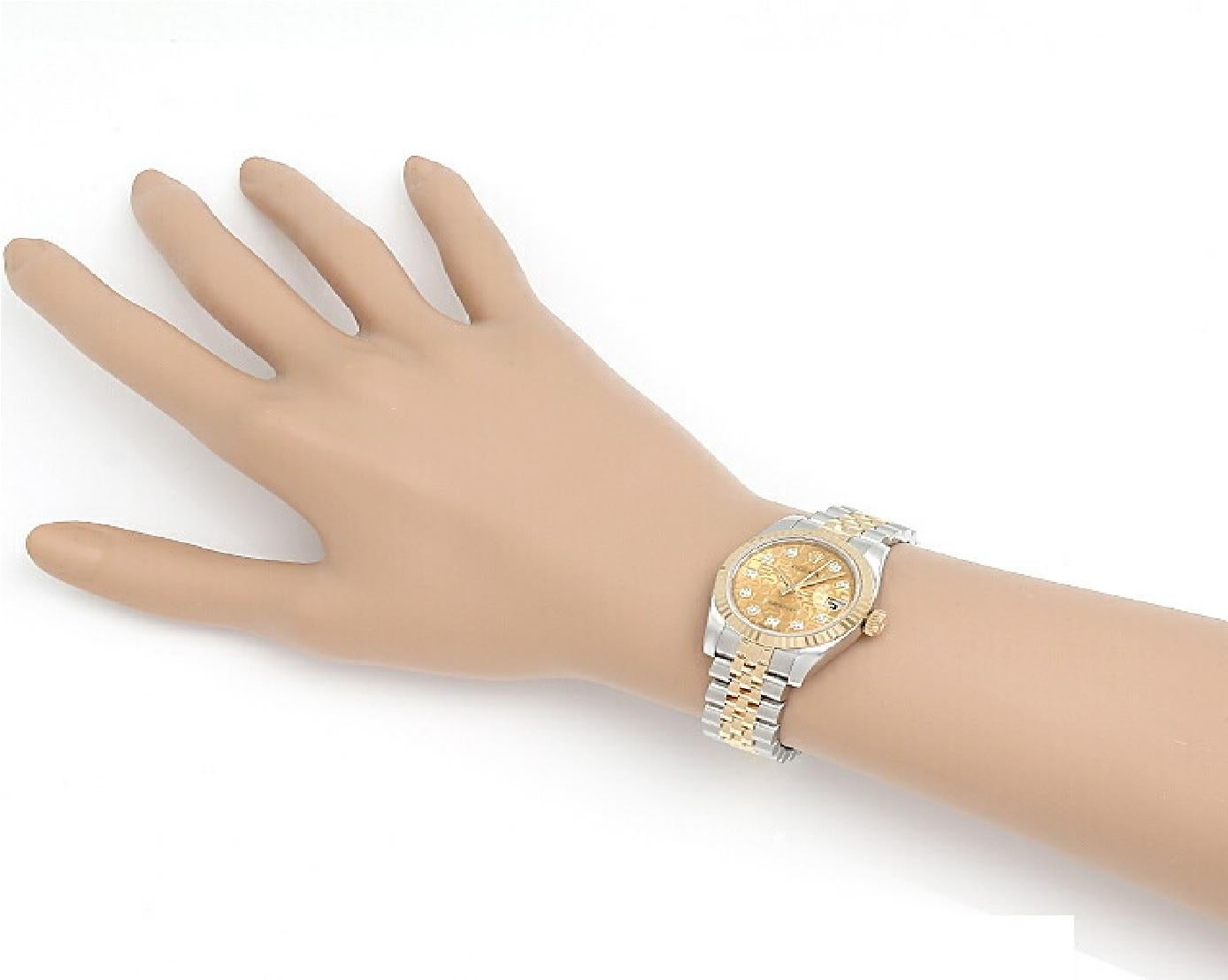 Women's Rolex Datejust 79173G 10P Diamond, Champagne Dial U Series, Used Ladies' Watch