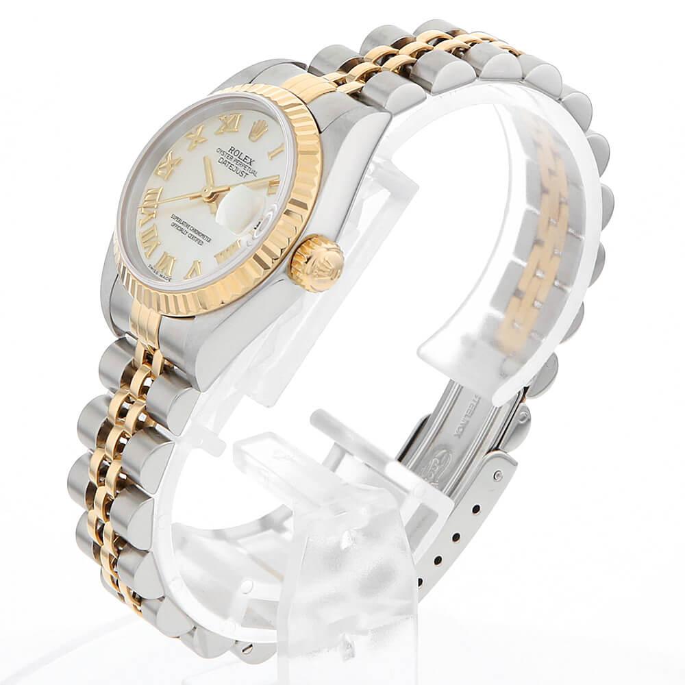 Presenting the exquisite Rolex Datejust 79173NR, a symbol of sophistication and timeless elegance. This stunning timepiece, a blend of stainless steel and yellow gold, features a captivating white shell dial that exudes a sense of luxury and
