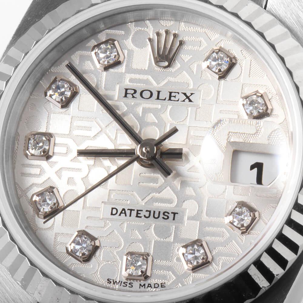 Rolex Datejust 79174G 10P Diamond Silver Engraved Dial Ladies F No. Used 1