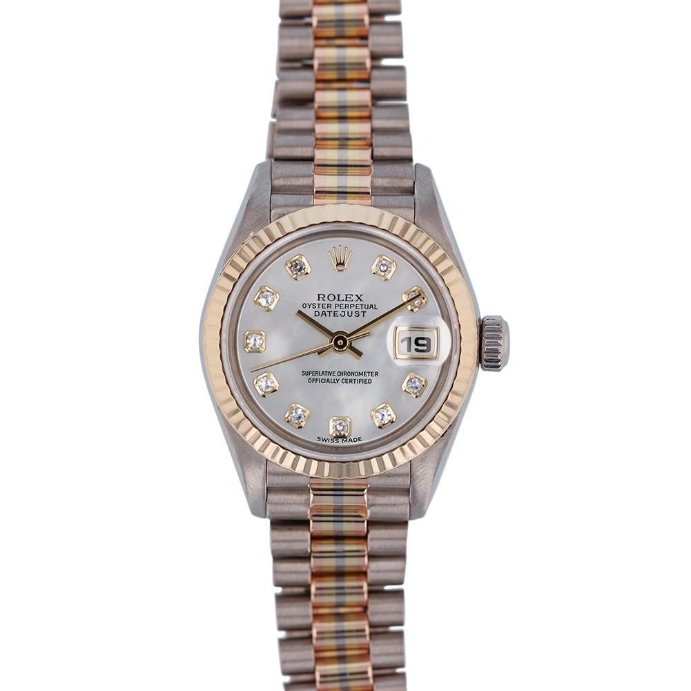 Rolex Datejust 79179 with Band, Yellow-Gold Bezel and Diamond Dial For Sale