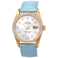 Rolex Datejust '9 Serial' 18 Karat Yellow Gold Automatic Men's Watch 16018