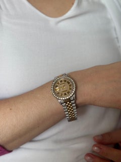 Rolex Datejust All Diamond Two Tone Men's Watch