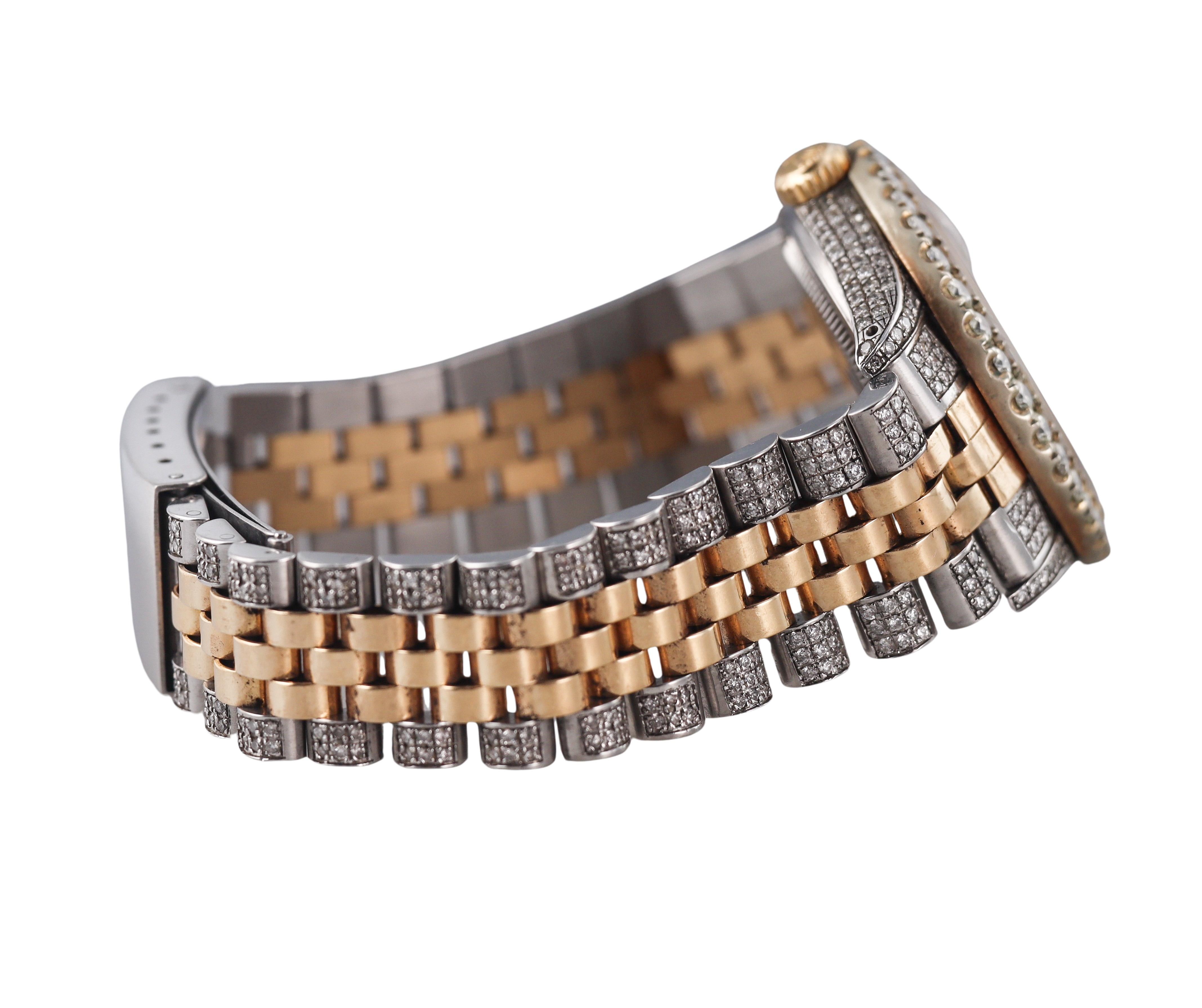 Rolex Datejust All Diamond Two Tone Men's Watch For Sale 2