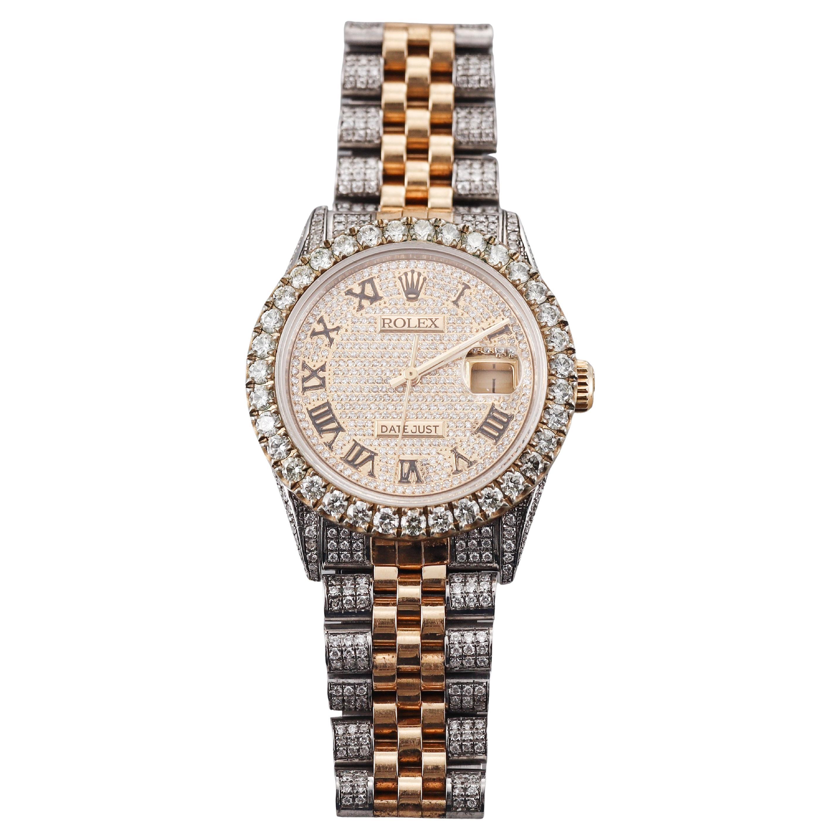 Rolex Datejust All Diamond Two Tone Men's Watch