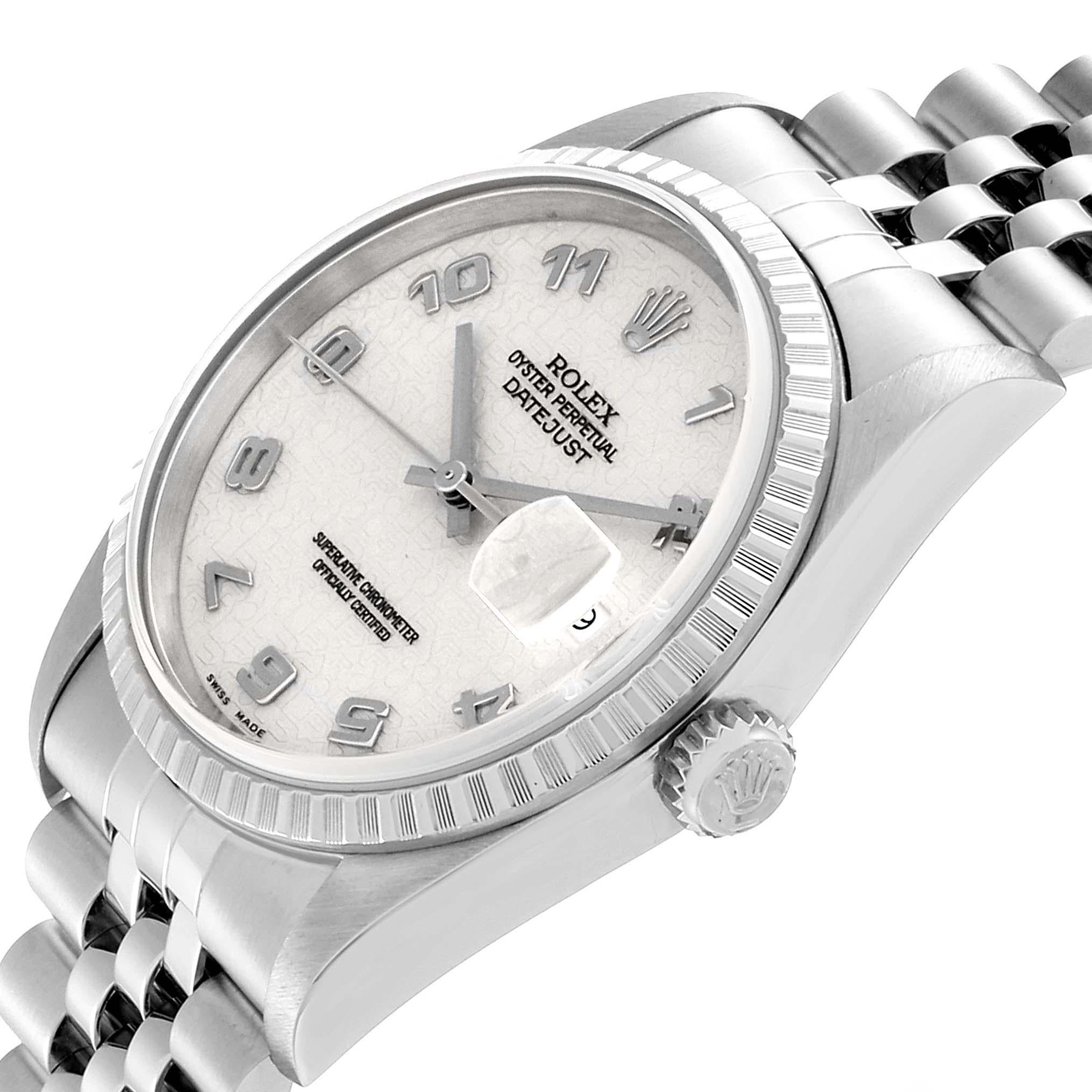 Rolex Datejust Anniversary Dial Jubilee Bracelet Steel Men's Watch 16220 For Sale 1