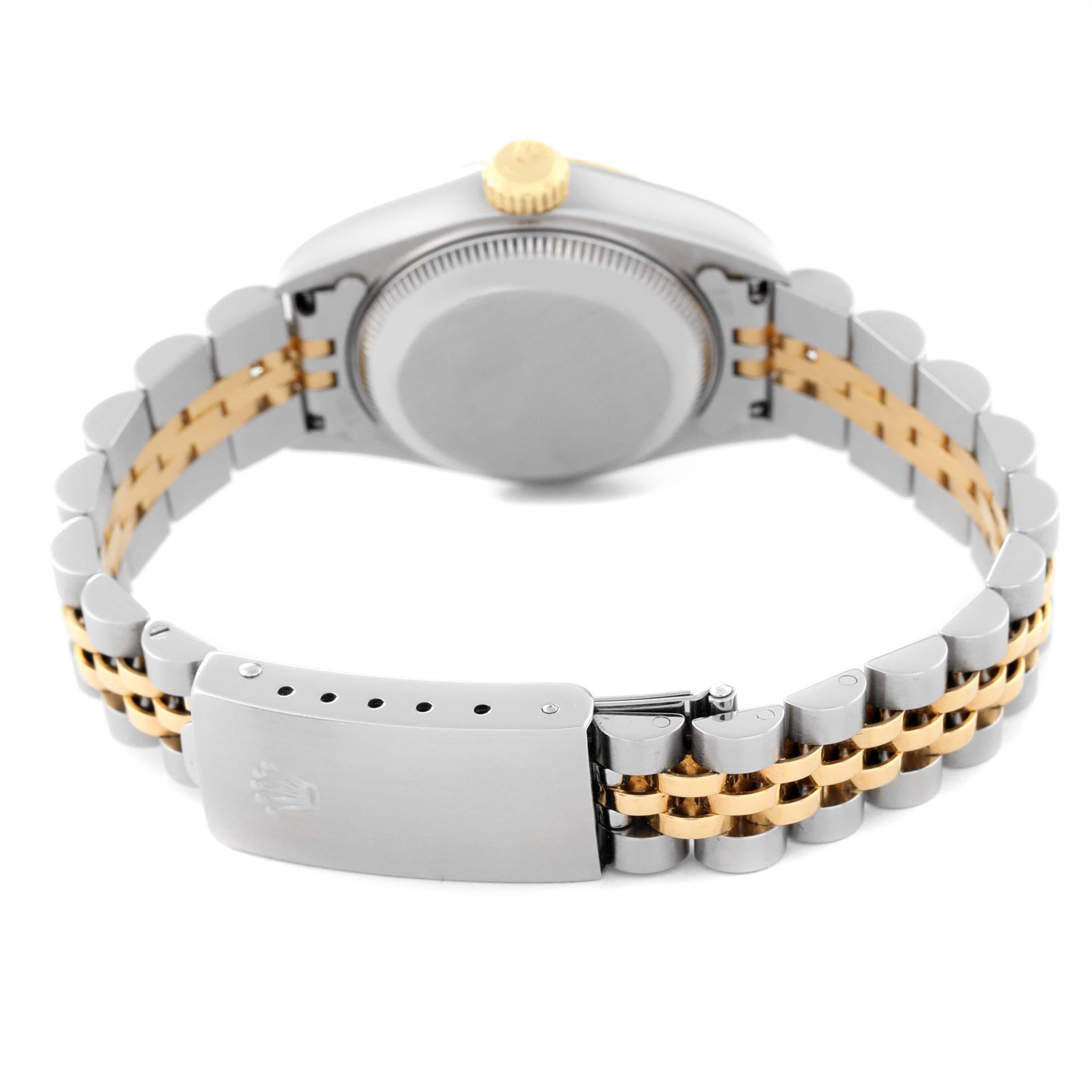Rolex Montre Datejust anniversaire avec cadran en acier et or jaune pour femmes 69173 4
