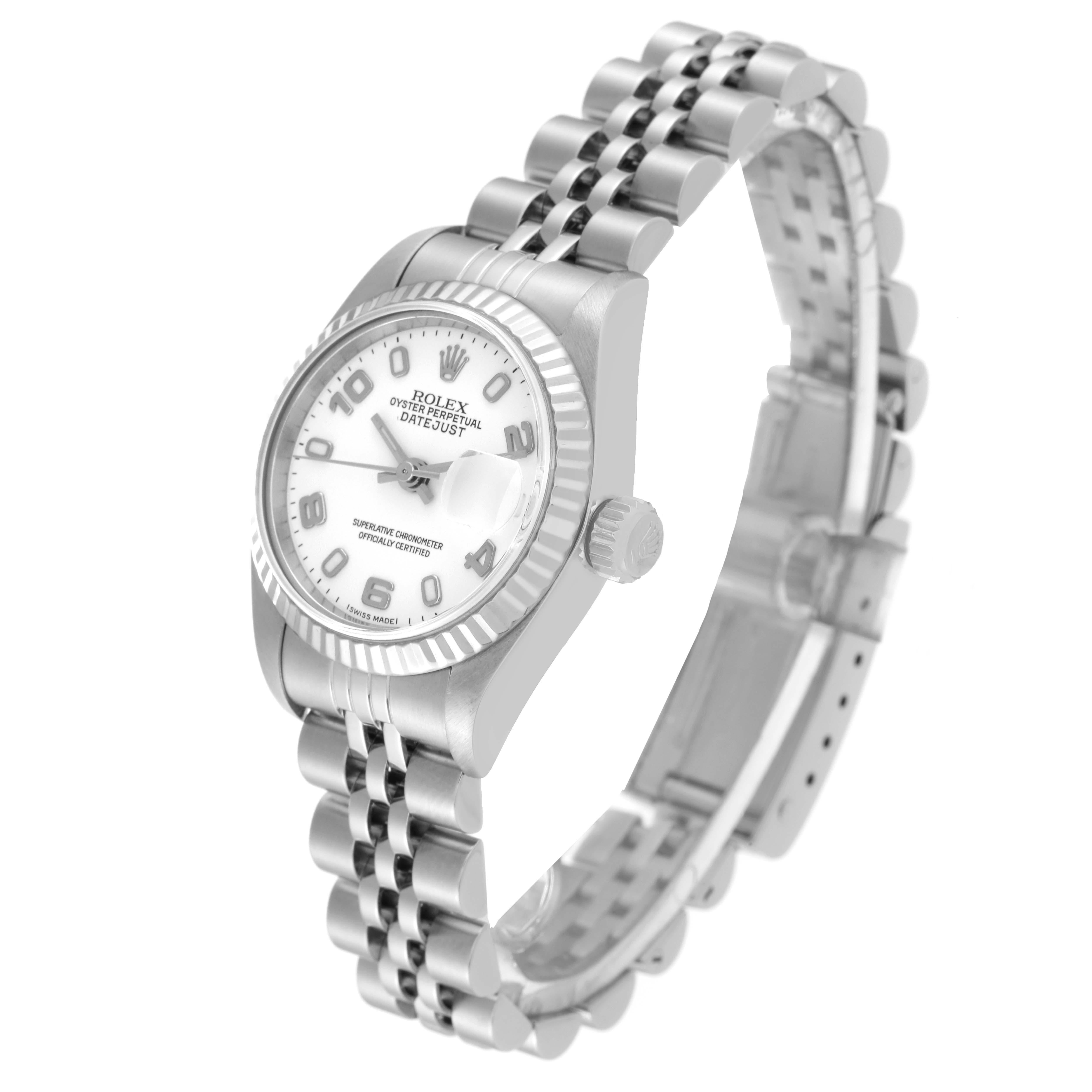 Women's Rolex Datejust Arabic Dial White Gold Steel Ladies Watch 79174