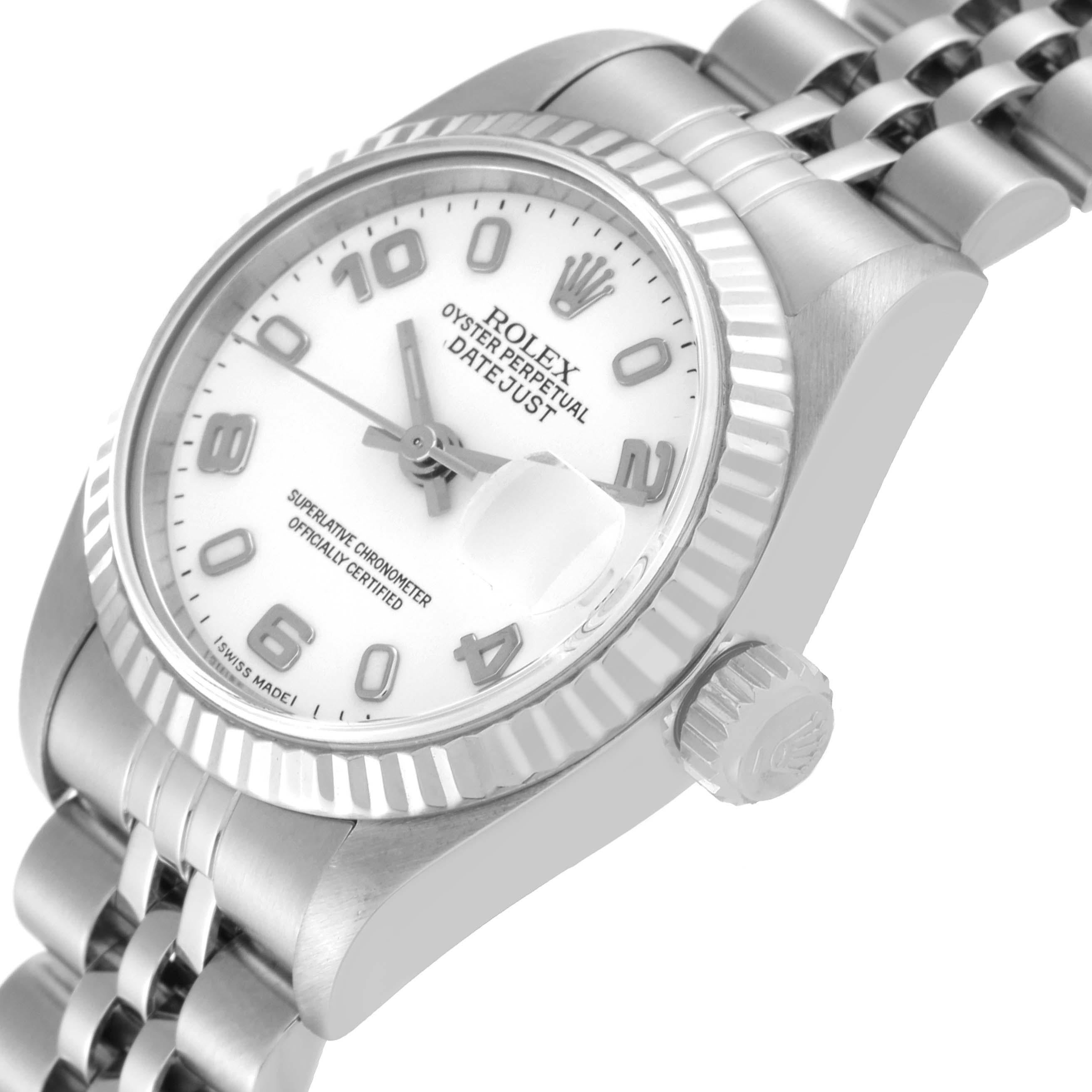 Rolex Datejust Arabic Dial White Gold Steel Ladies Watch 79174 1