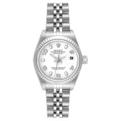 Rolex Datejust Arabic Dial White Gold Steel Ladies Watch 79174