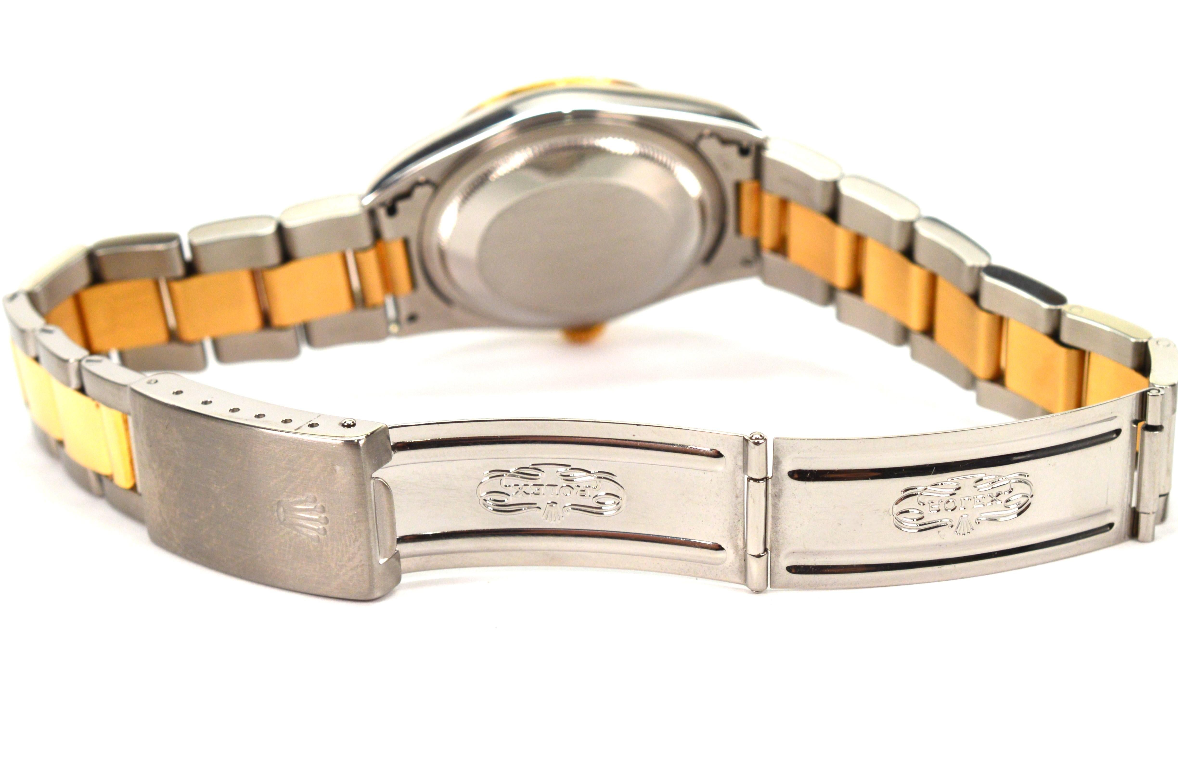 Rolex Datejust Automatic Stainless Steel 18 Karat Yellow Gold Wrist Watch For Sale 3