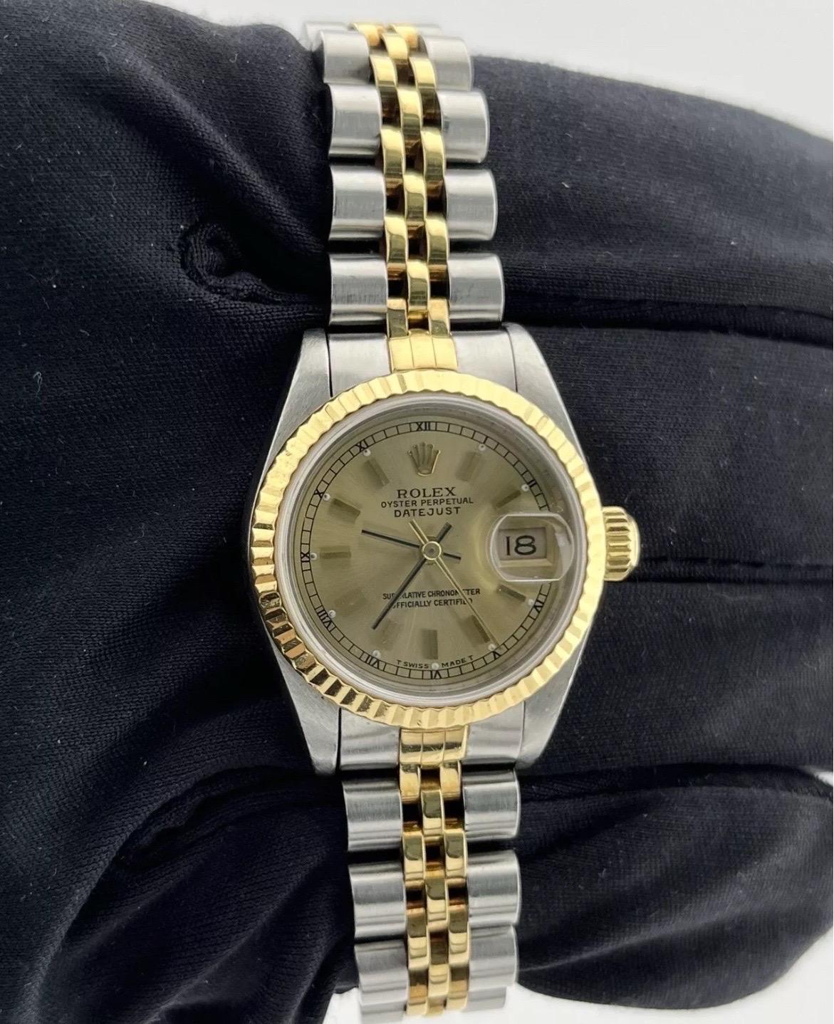 Rolex Datejust Automatic Steel Yellow Gold Ladies Jubilee Bracelet Watch 69173 For Sale 1