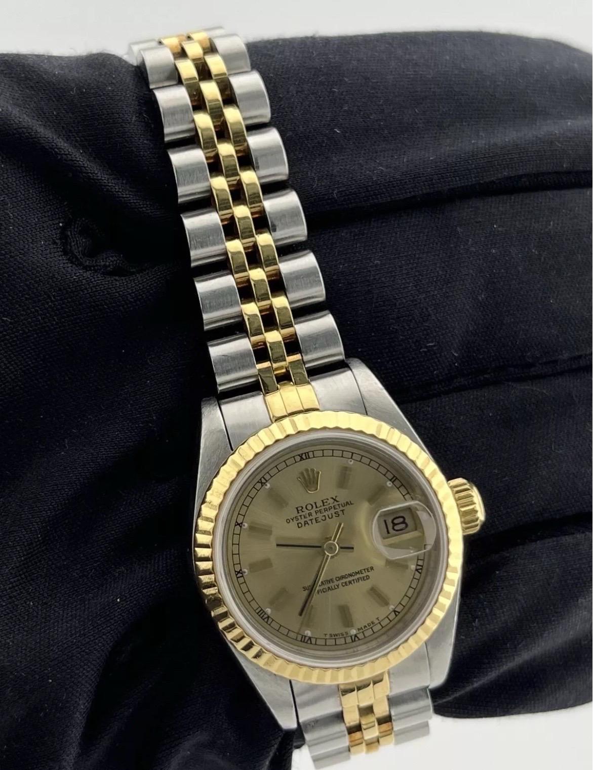 Rolex Datejust Automatic Steel Yellow Gold Ladies Jubilee Bracelet Watch 69173 For Sale 3