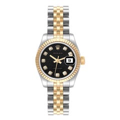 Rolex Datejust Black Anniversary Diamond Dial Ladies Watch 179173