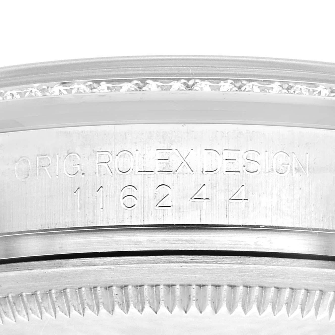 Men's Rolex Datejust Black Dial Diamond Steel Mens Watch 116244 For Sale