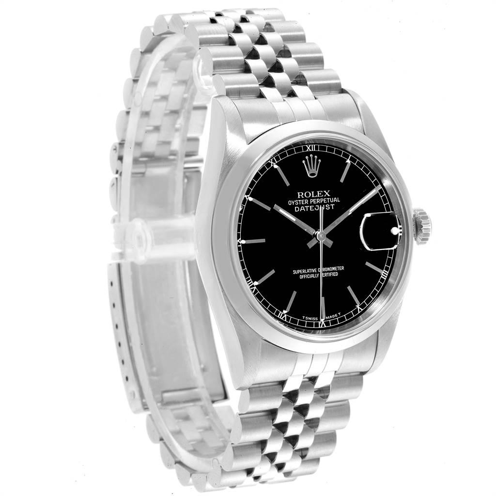 Rolex Datejust Black Dial Jubilee Bracelet Steel Men's Watch 16200 For Sale 1