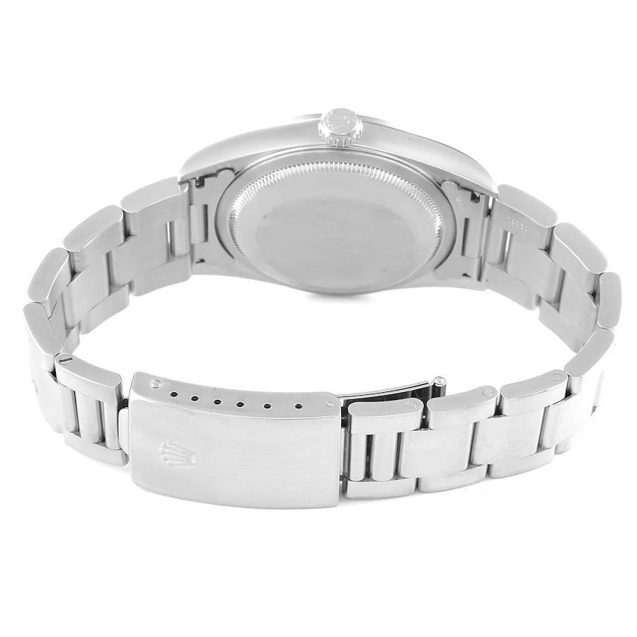 Rolex Datejust Schwarzes Zifferblatt Austern-Armband Stahl Herrenuhr 16200 Box Papiere 6
