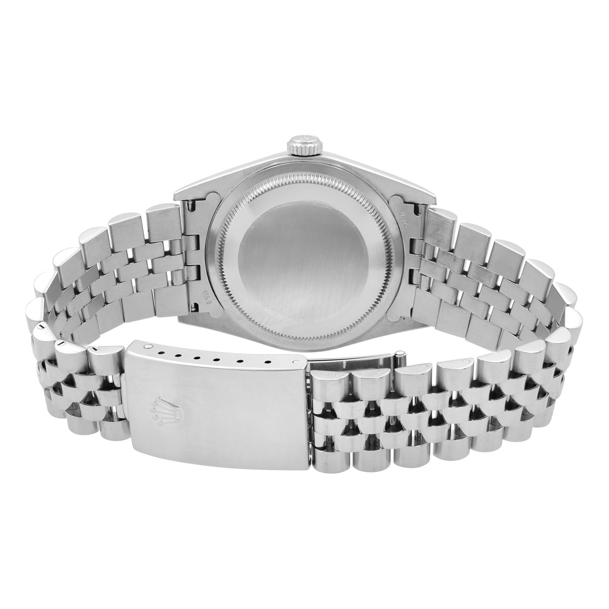 Rolex Datejust Black Dial Steel & 18K White Gold Automatic Men's Watch 16234 1
