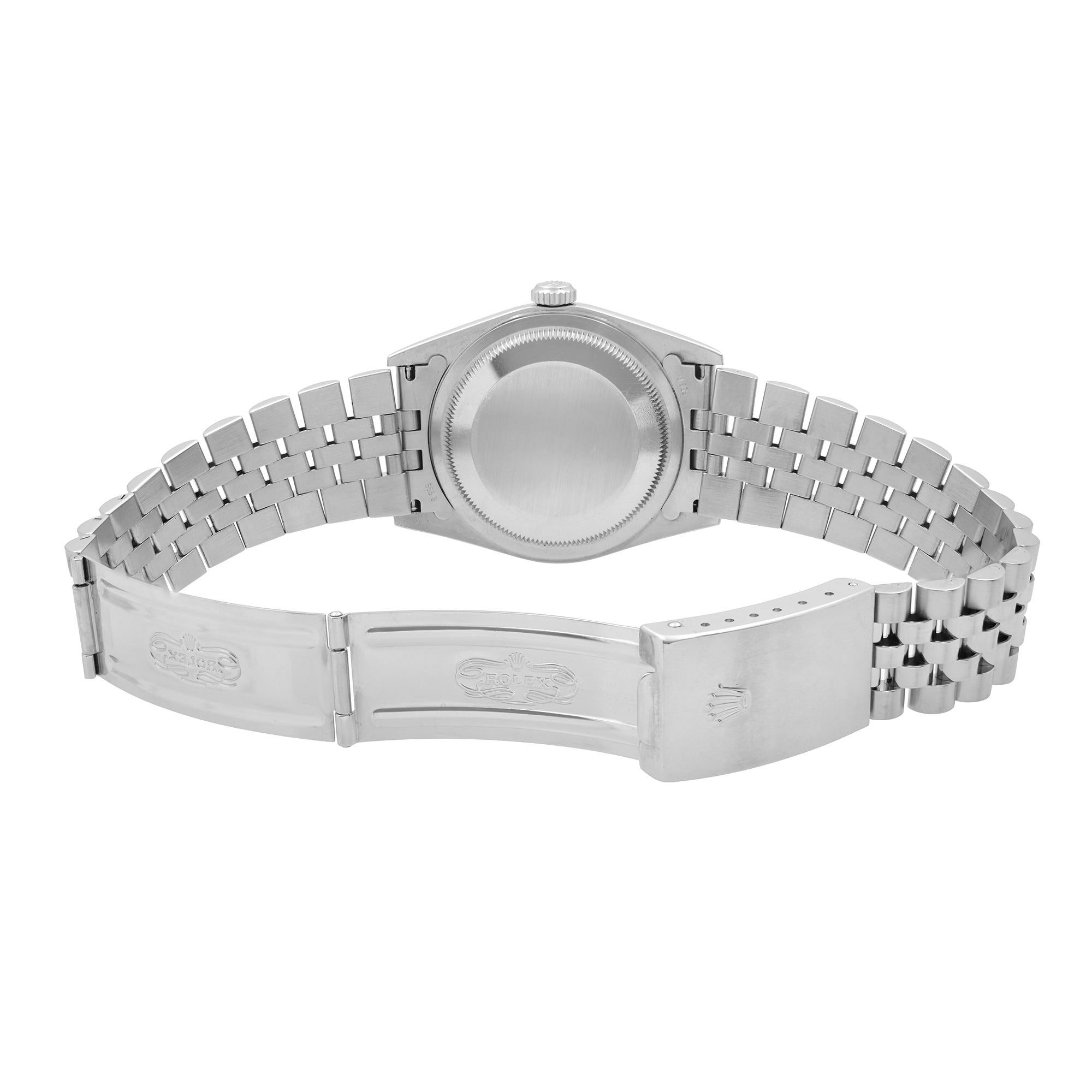 Rolex Datejust Black Dial Steel & 18K White Gold Automatic Men's Watch 16234 2